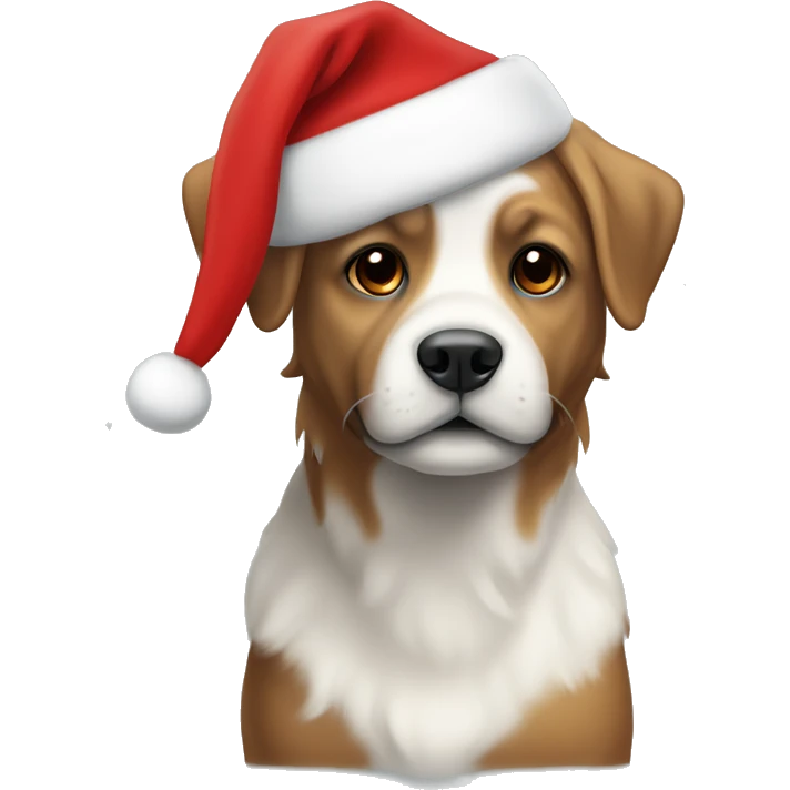 Border terriër met kerstmuts  emoji