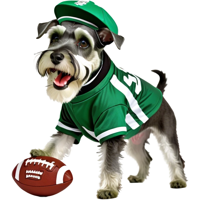 miniature schnauzer playing football emoji