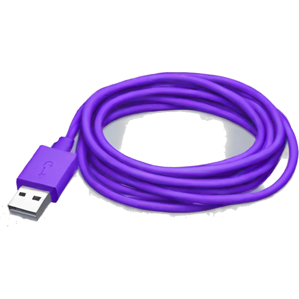 Purple usb cable emoji