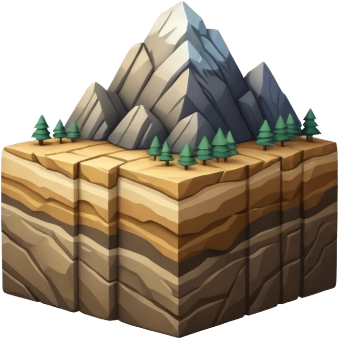 mountain strata　cube emoji