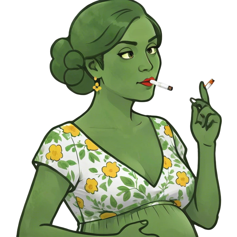 Pregnant woman smoking  emoji