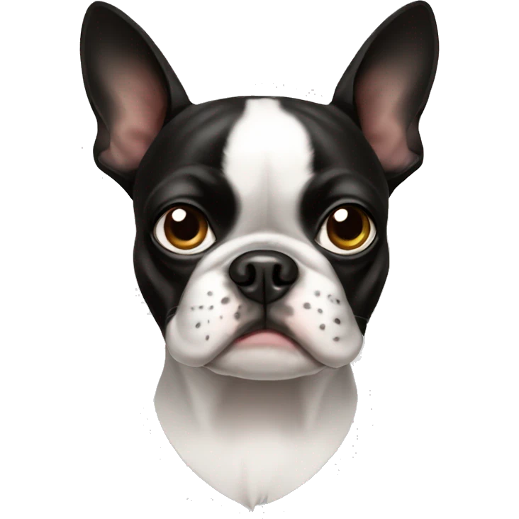 Grumpy Boston Terrier emoji