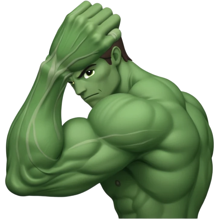 green arm with clenched fist and muscle forearm  emoji