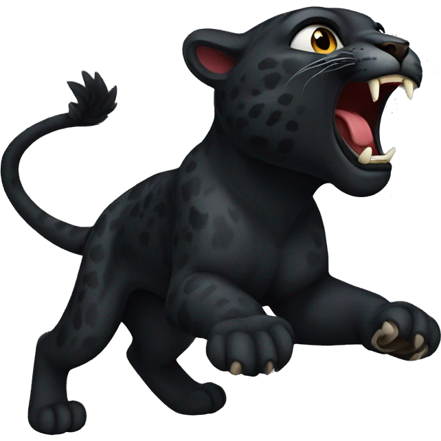 winged black leopard roaring emoji