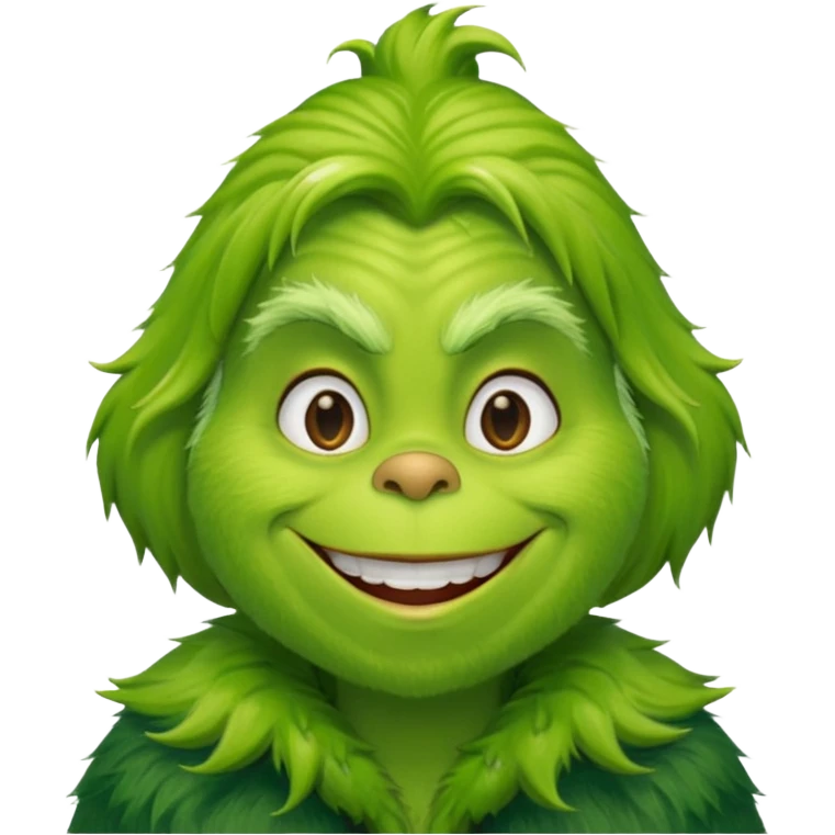 Grinch in green fur coat emoji