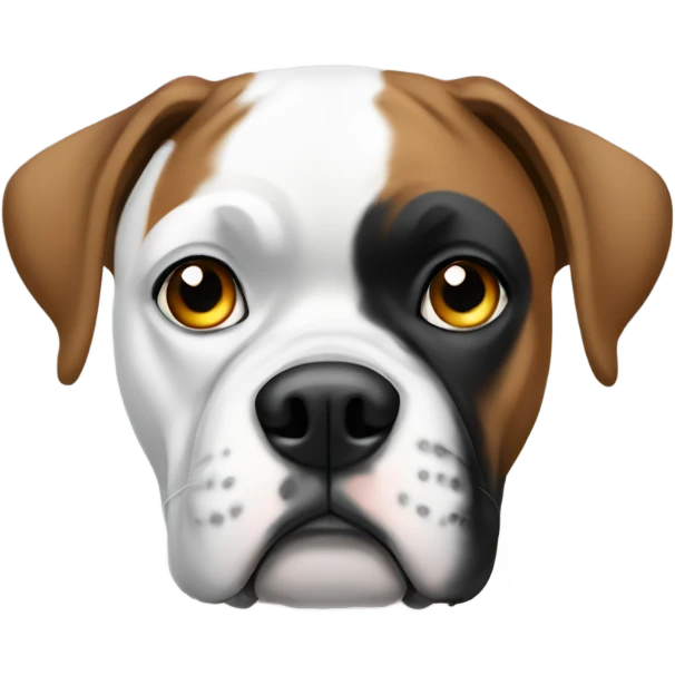 White boxer with heterochromia emoji