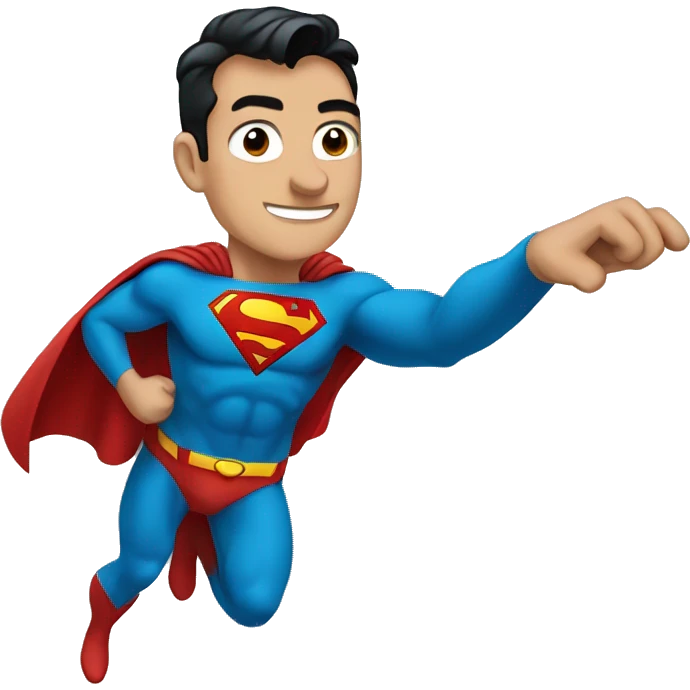 Superman fying at air emoji