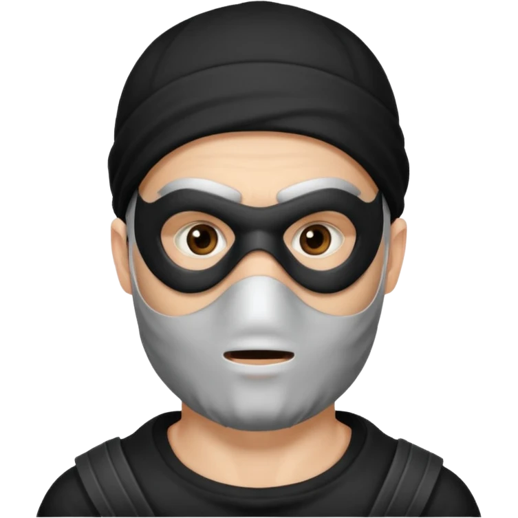  portrait of robber with scruffy beard with mask emoji