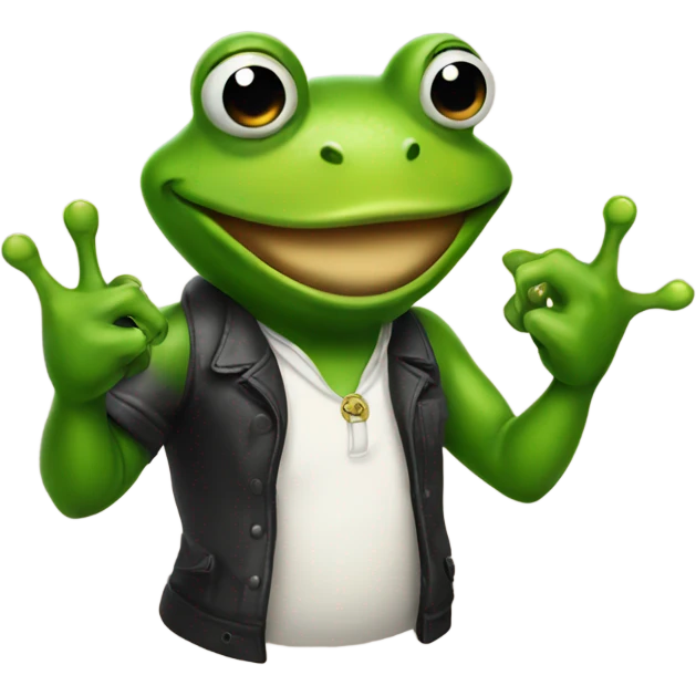 Frog doing a gang sign emoji