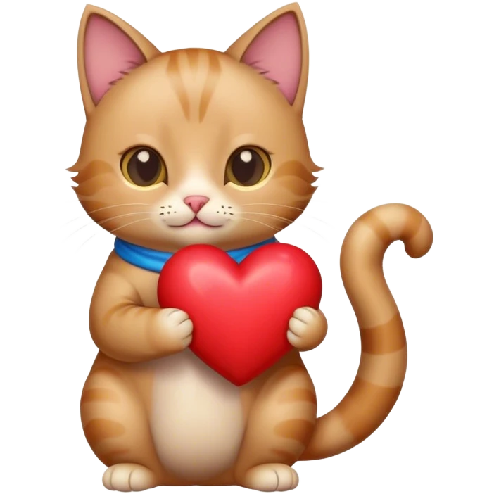 Cat holding a heart emoji