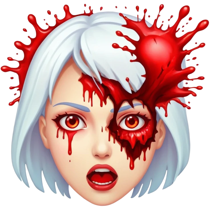 exploding female heads emoji
