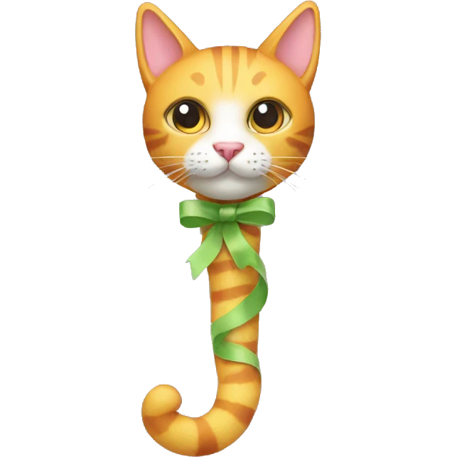 long ribbon cat toy emoji