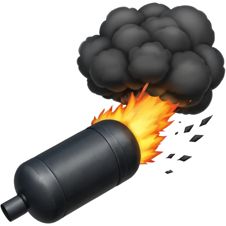 small bomb with black smoke emoji
