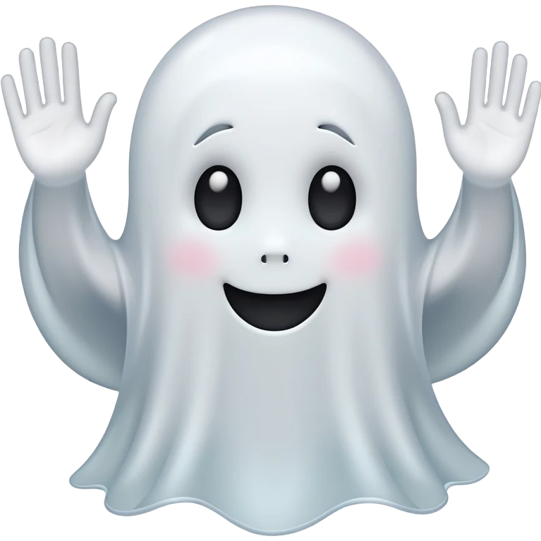 cute white ghost waving emoji
