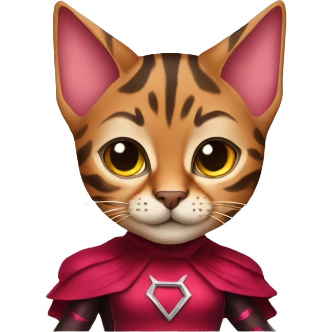 Bengal cat dressed like the scarlet witch emoji