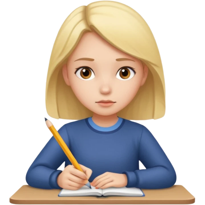 a girl studying emoji
