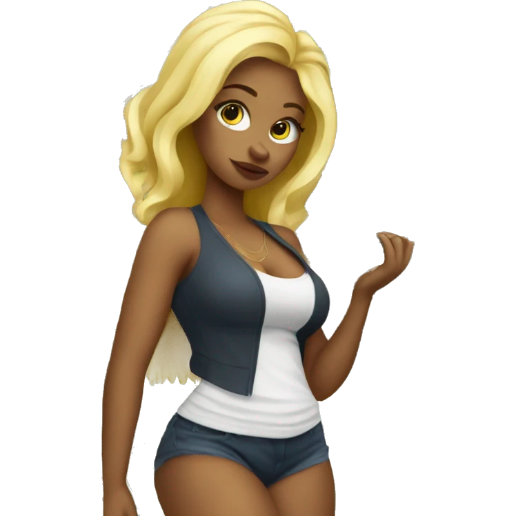 Curvy blond Girl with Money emoji