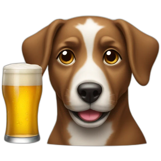 Un perro con una cerveza  emoji