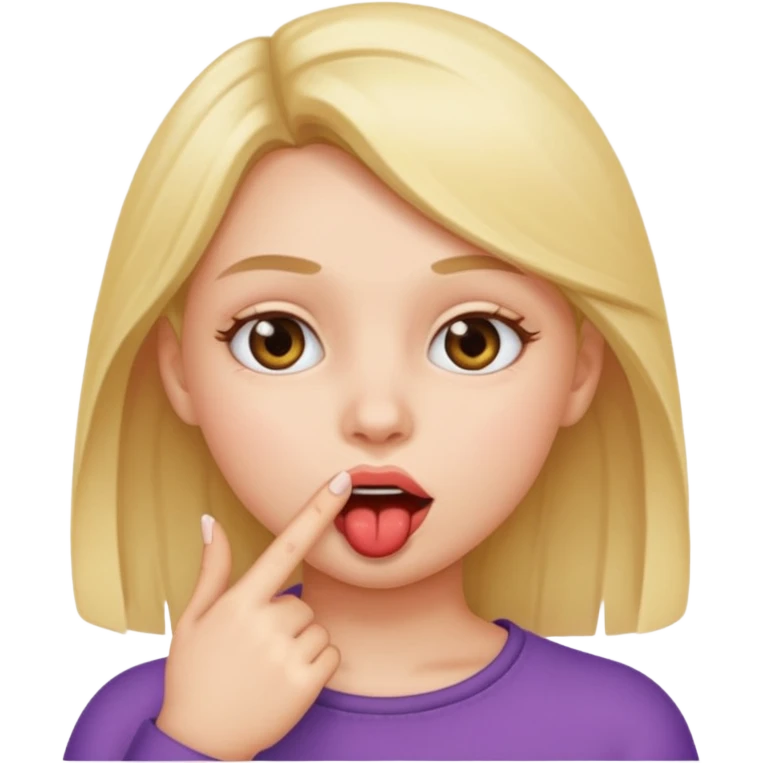 Doigt dans la bouche fille emoji