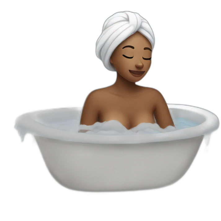 A woman taking a bath, no bubbles emoji