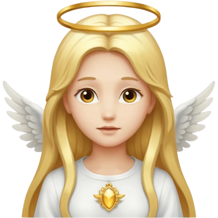 Angel with long golden hair and white wings emoji