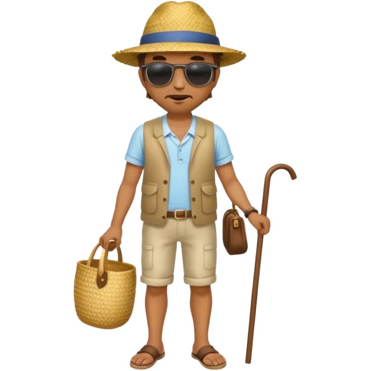 full body man with strow hat emoji