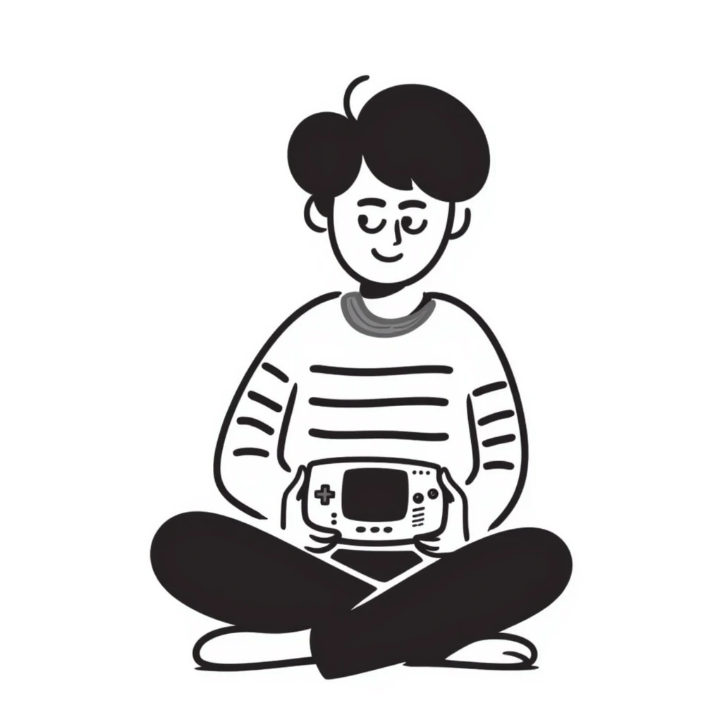 A person plays with the GameBoy advance emoji