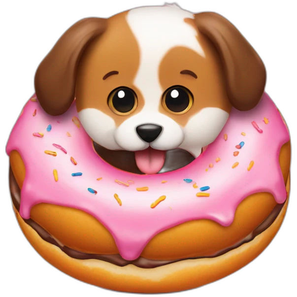 A cute Dog shaped donut emoji