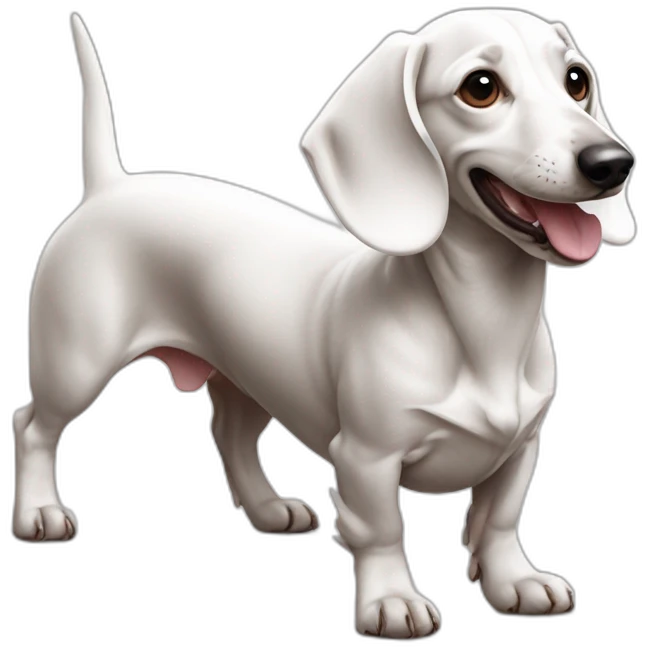 Dachshund white happy emoji