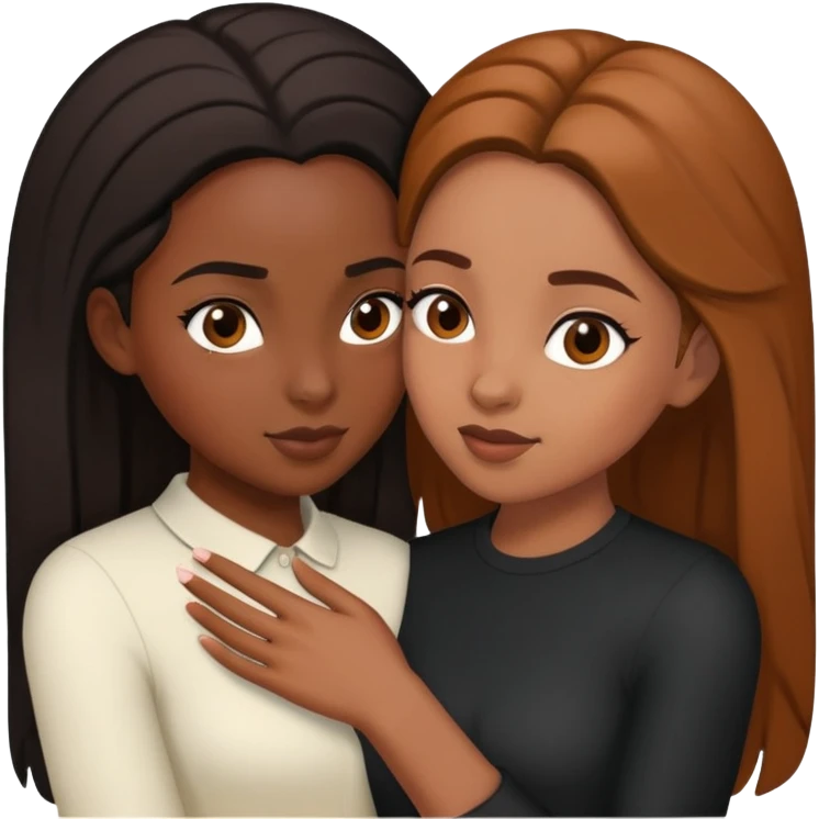 Black girl grabbing another black girl emoji