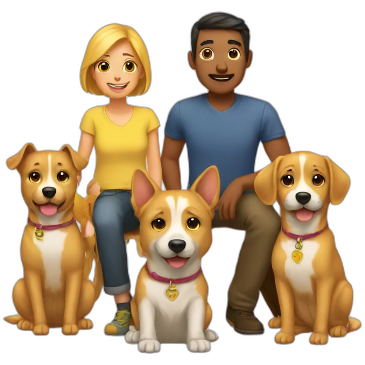 family yellow pets emoji