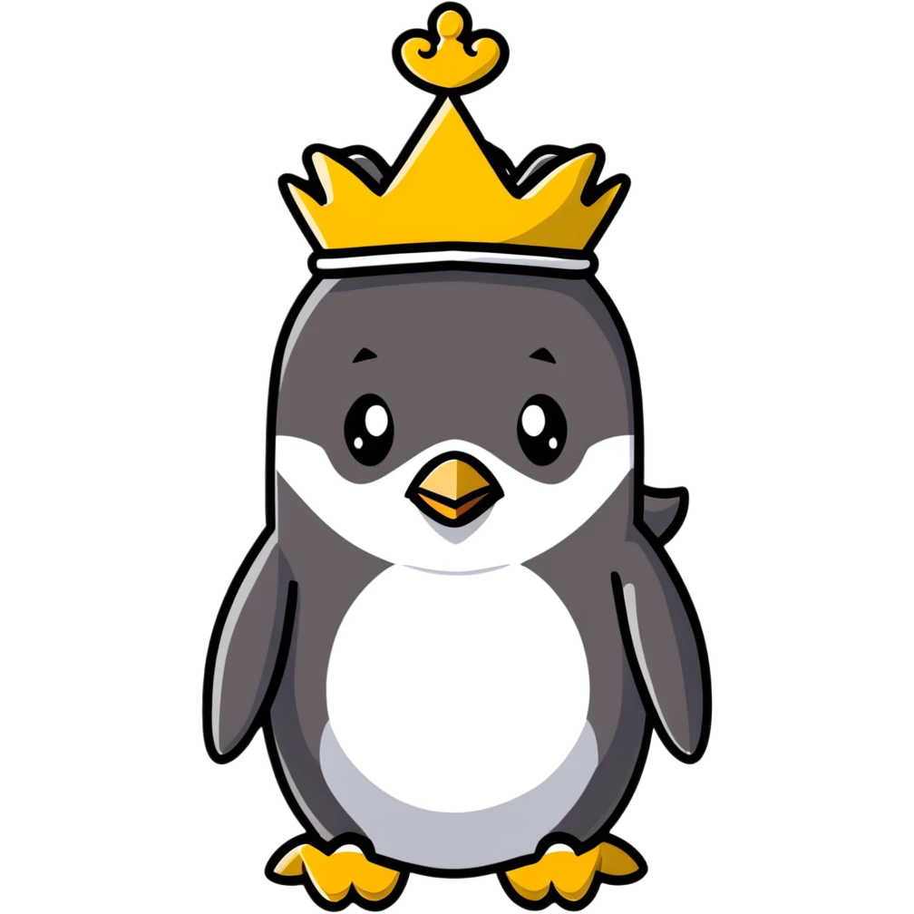 penguin with a crown emoji