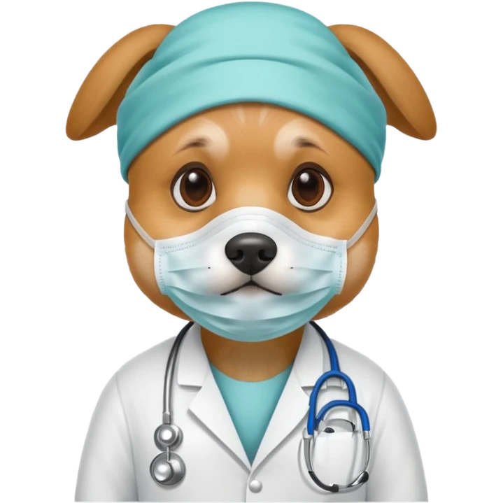 doctor dog Wearing Medical Mask emoji
