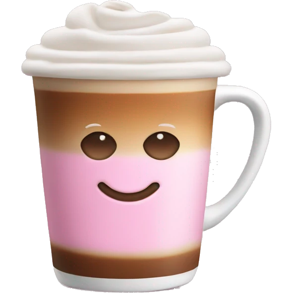 latte with pink foam emoji