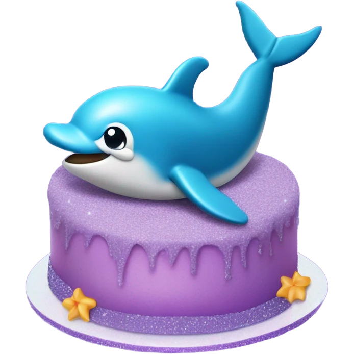 Purple dolphin cake emoji