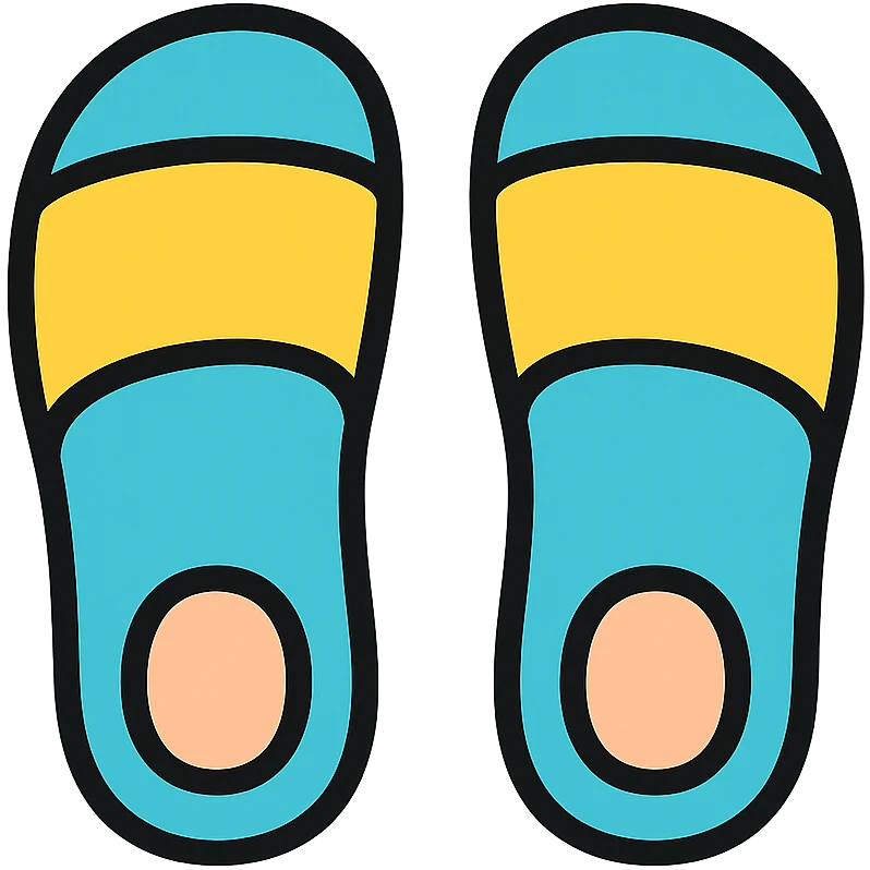 colored slippers icon emoji