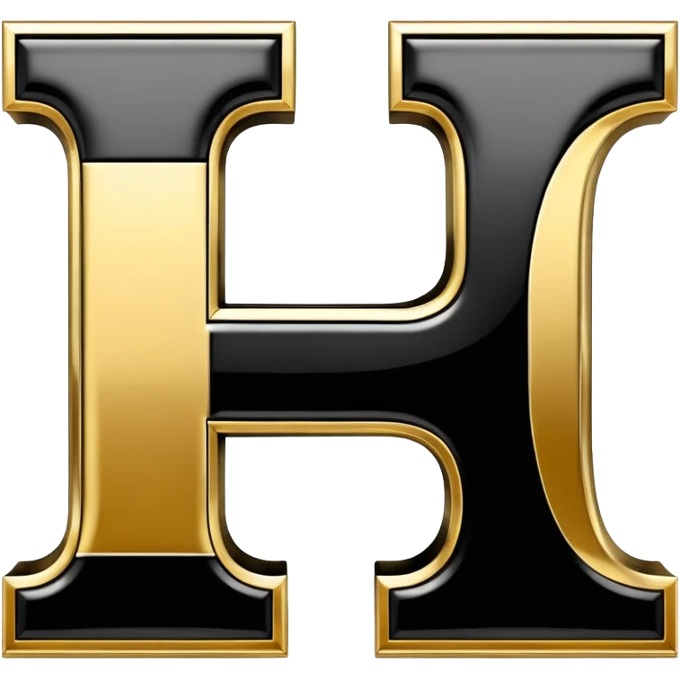 Bold Black-Gold Font Big Capital “I” Letter  emoji