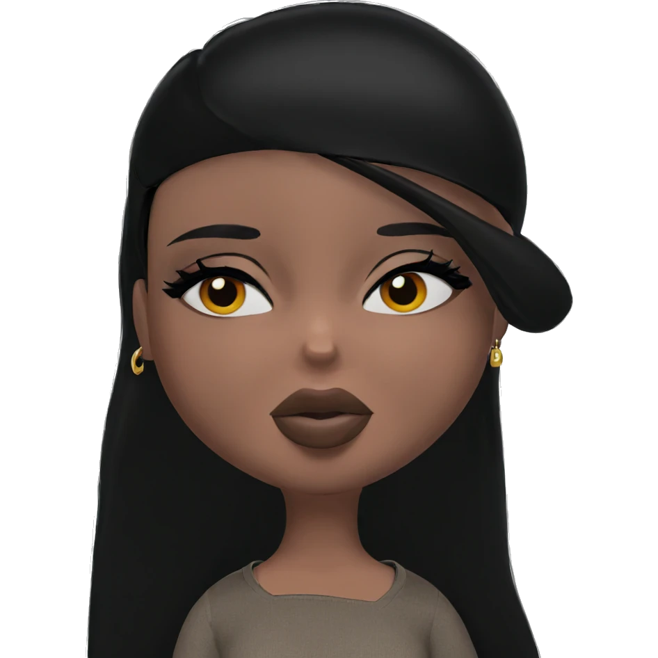 black haired girl with earrings emoji