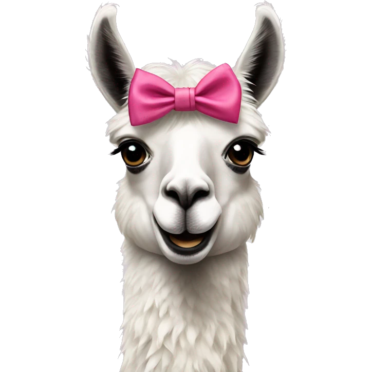 Llama wearing a bow  emoji