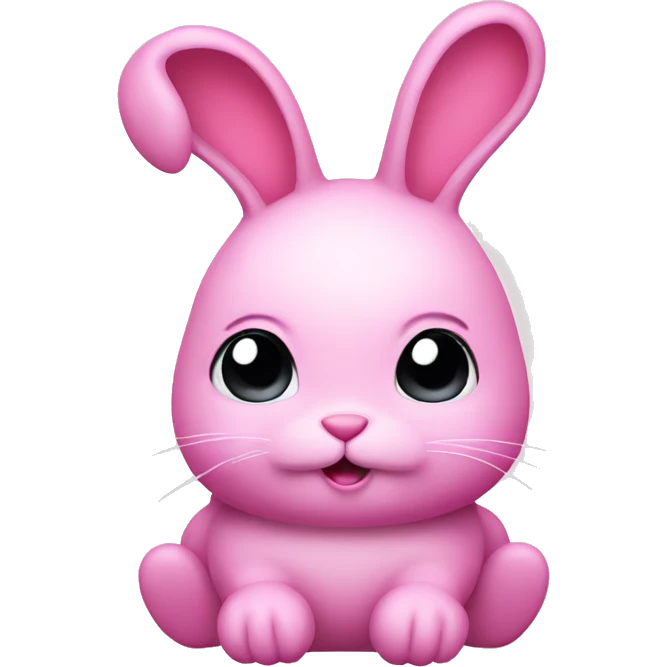 Pink bunny with pow emoji