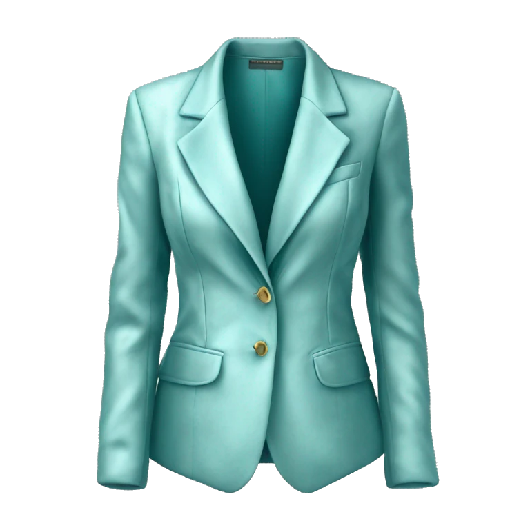 Hyper Realistic isolated velvet light robins egg blue feminine blazer jacket. emoji