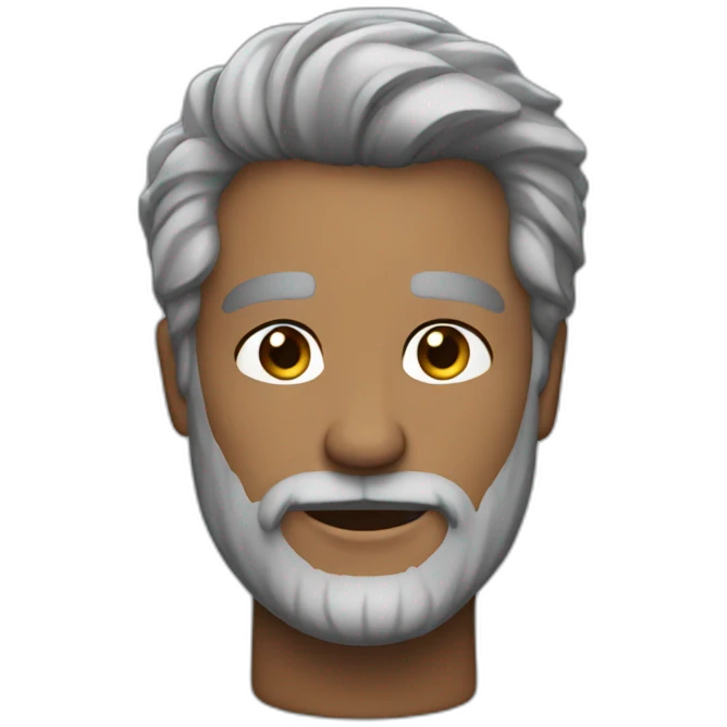 Handsome man with mostly black and a little grey hair and beard emoji
