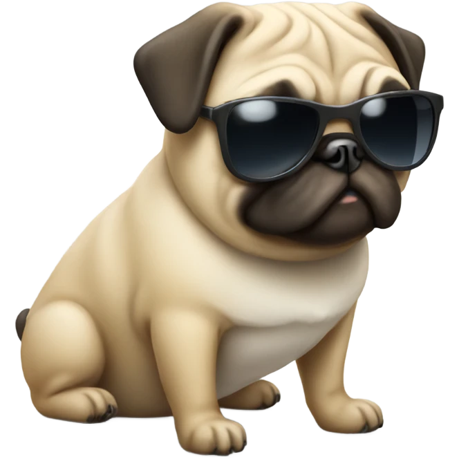 Pug dog wearing sunglasses  emoji