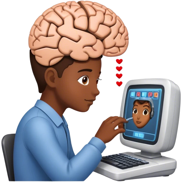 programming brain computer with love  emoji
