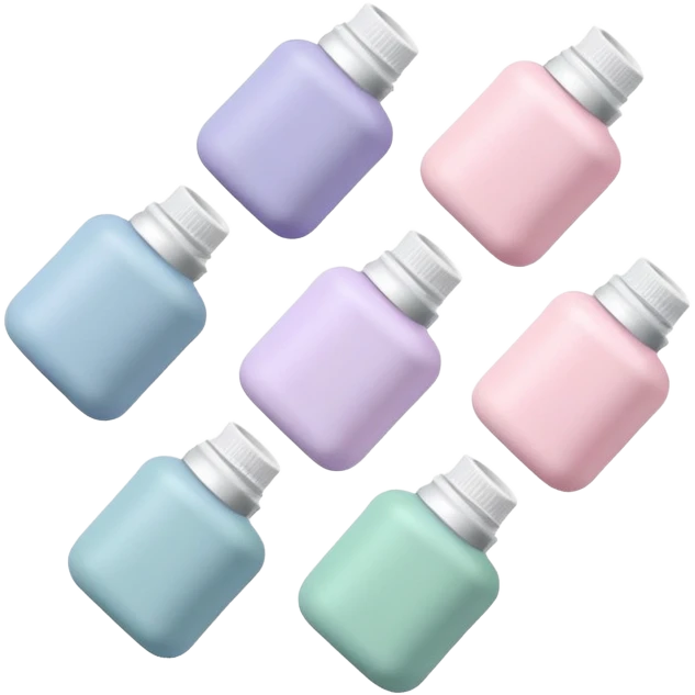 Acrylic color paints light blue, light green, light purple and light pink emoji