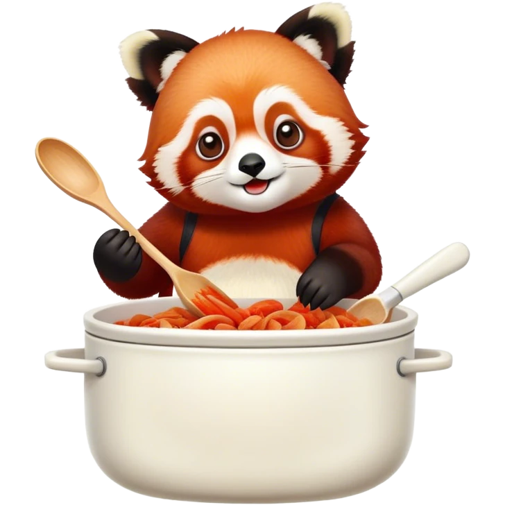 Red panda making kimchi  emoji