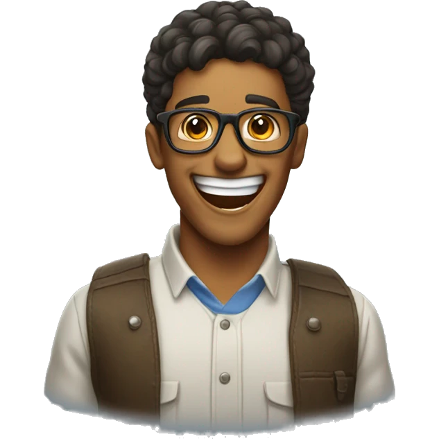 Nerd laugh emoji