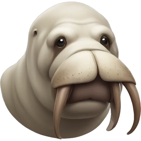 A walrus with a mask sticking out of its head instead of tusks emoji