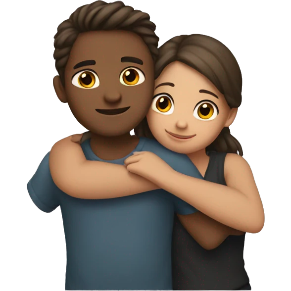 Boy and girl hugging  emoji