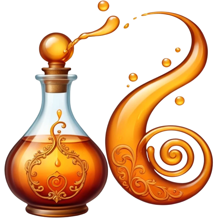 Romantic lush warm-colored magical vintage Love potion bottle emoji